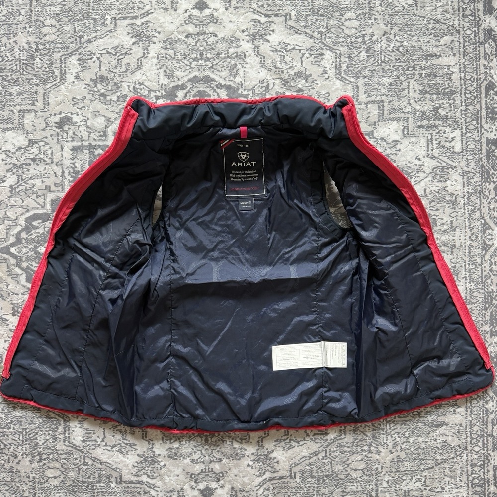 ARIAT Ashley Quilted Girls Youth Kids Vest Medium 10 Navy Blue Sleeveless - Picture 9 of 11